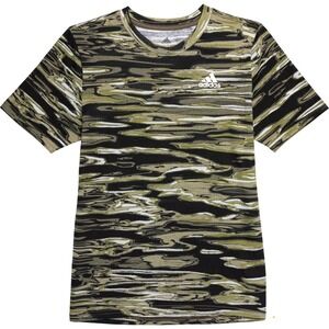 Adidas Boys Liquid‎ Camo Green Cotton Shirt Small 8/10 Short Sleeve New